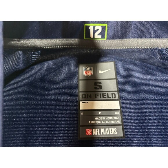 Nike Seattle Seahawks Jersey Mens Small Blue Russel Wilson Football On Field - Picture 8 of 11